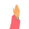 Cartoon Color Male Clapping Human Hands. Vector