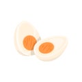 Cartoon Color Sliced Hard Boiled Eggs Icon. Vector Royalty Free Stock Photo