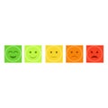 Cartoon Color Smiley Icons Set Feedback Concept. Vector