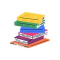 Cartoon Color Stack Different Books. Vector