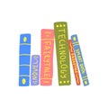 Cartoon Color Stack Different Stack Books and Tutorials Set Concept. Vector