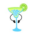 Cartoon Color Summer Alcohol Drink Character Icon. Vector