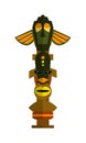 Cartoon color traditional religious totem pole