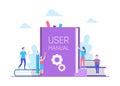 Cartoon Color User Manual Concept Flat Design. Vector