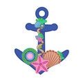 Cartoon and color vector illustration of anchor.