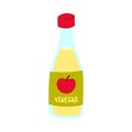Cartoon Color Vinegar Glass Bottle. Vector