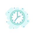 Cartoon colored clock timer icon in comic style. Time sign illus Royalty Free Stock Photo