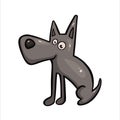 cartoon colored gray wolf vector animal illustration Royalty Free Stock Photo