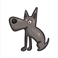 cartoon colored gray wolf vector animal illustration