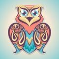 Cartoon colored owl Royalty Free Stock Photo