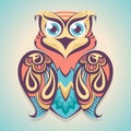 Cartoon colored owl