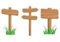 Cartoon colored wooden signposts. Vector