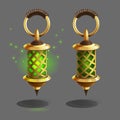 Cartoon colorful ancient lamp for fantasy games.