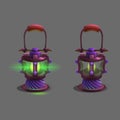 Cartoon colorful ancient lamp for fantasy games.