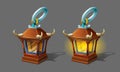 Cartoon colorful ancient lamp for fantasy games.