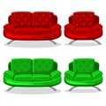 Cartoon colorful armchair and sofa, set 11 Royalty Free Stock Photo
