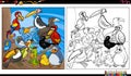 cartoon colorful birds animal characters group coloring page Royalty Free Stock Photo