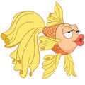Cartoon colorful goldfish gold fish