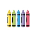 Cartoon colorful crayons, vector illustration Royalty Free Stock Photo