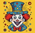 Cartoon colorful Funny Clown from circus Vector