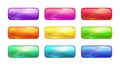 Cartoon colorful glossy long buttons set. Royalty Free Stock Photo