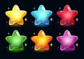 Cartoon colorful glossy stars