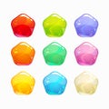 Cartoon colorful jelly candies set.