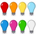 Cartoon Colorful Light Bulbs Collection Royalty Free Stock Photo