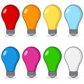 Cartoon Colorful Light Bulbs Collection