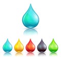 Cartoon colorful liquid drops set