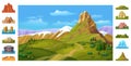 Cartoon Colorful Nature Landscape Template Royalty Free Stock Photo