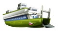 Cartoon scene with happy ferryboat on white background