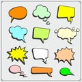 Cartoon colorful speech bubbles. Empty dialog boxes for text. Royalty Free Stock Photo