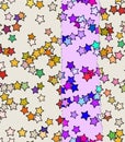 Cartoon colorful stars pattern torn paper background