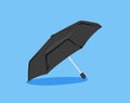 Cartoon colorful umbrella vector graphic illustration. Black accessory with rain protection.