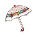 Cartoon colorful umbrella vector