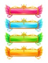 Cartoon colorful vector horizontal title banners