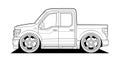 Cartoon coloring page for book and drawing. Truck vehicle. Black contour sketch illustrate Isolated on white background. Royalty Free Stock Photo