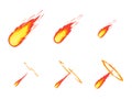 Cartoon Comet Effect Stages Set. Vector Royalty Free Stock Photo