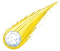 Cartoon Comet with Yellow Tail and Glowing Dust, Asteroid Flying Through Space, Celestial Object Royalty Free Stock Photo