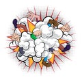 Cartoon Comic Book Fight Dust Cloud