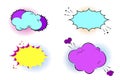 Cartoon comic bubbles. Vector image of a boom. Clouds in the form of stickers. Splash or explosion icon Royalty Free Stock Photo
