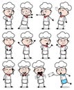Cartoon Comic Chef Poses - Set of Concepts Vector illustrations