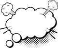 Cartoon comic exploding speech bubble with halftone background is creating a dynamic and expressive effect for
