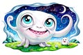 Cartoon comic fairy tale cosmos smile friendly ghost universe cosmic travel