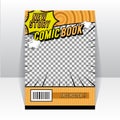 Cartoon comic pop art magazine cover template concept Royalty Free Stock Photo