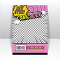 Cartoon comic pop art magazine cover template design Royalty Free Stock Photo