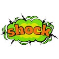 Cartoon comic shock bubbles labels with text and elements with halftone shadows, retro cartoon vector pop art Royalty Free Stock Photo
