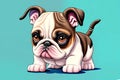 Cartoon comic smile baby bulldog puppy dog child toy Royalty Free Stock Photo