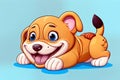 Cartoon comic smile friendly face animal companion love puppy dog